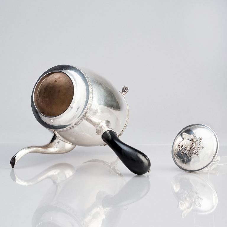 A Swedish early 19th century silver coffee-pot, mark of Johan Petter Grönvall, Stockholm 1818.