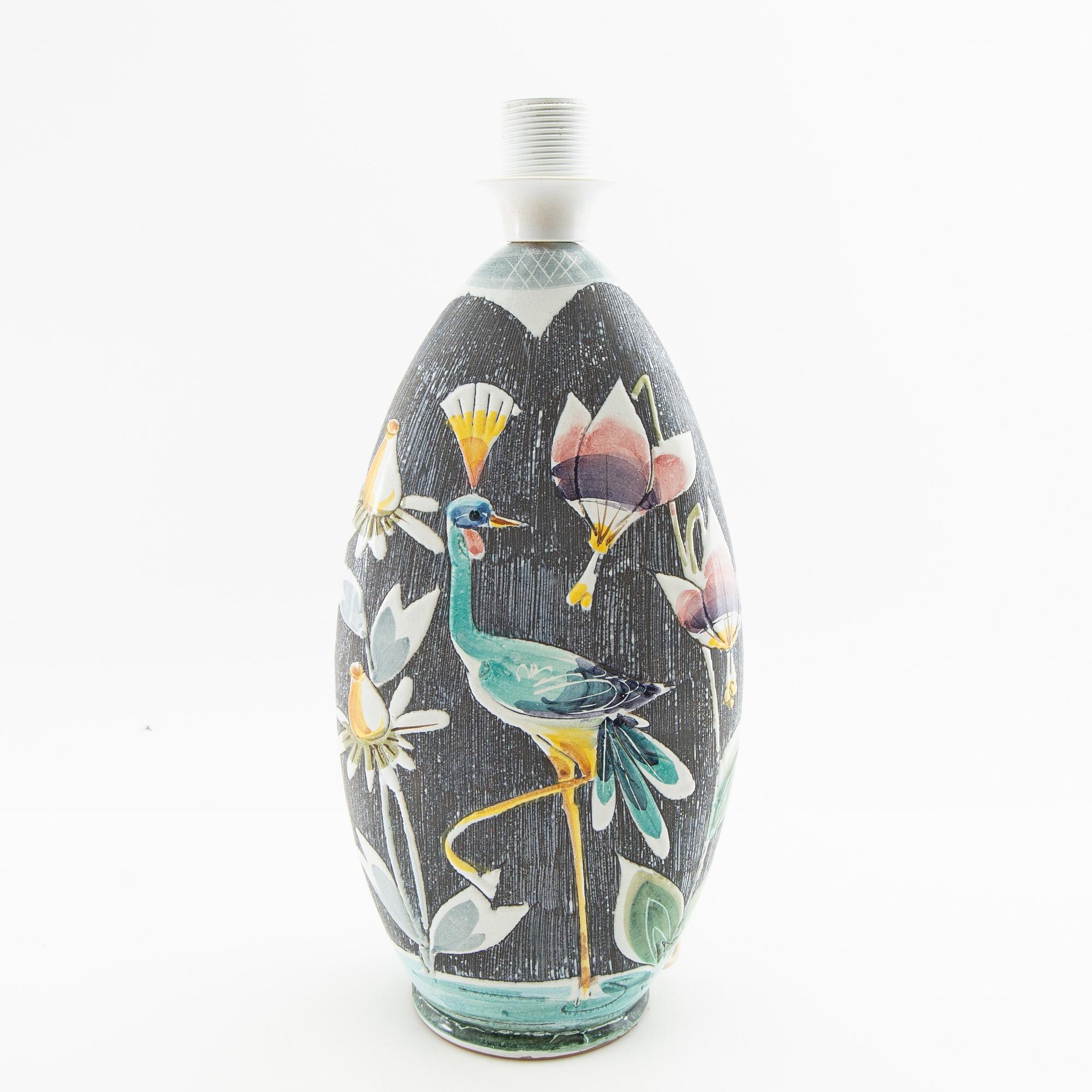 Table lamp Tilgmans mid-20th century glazed stoneware.