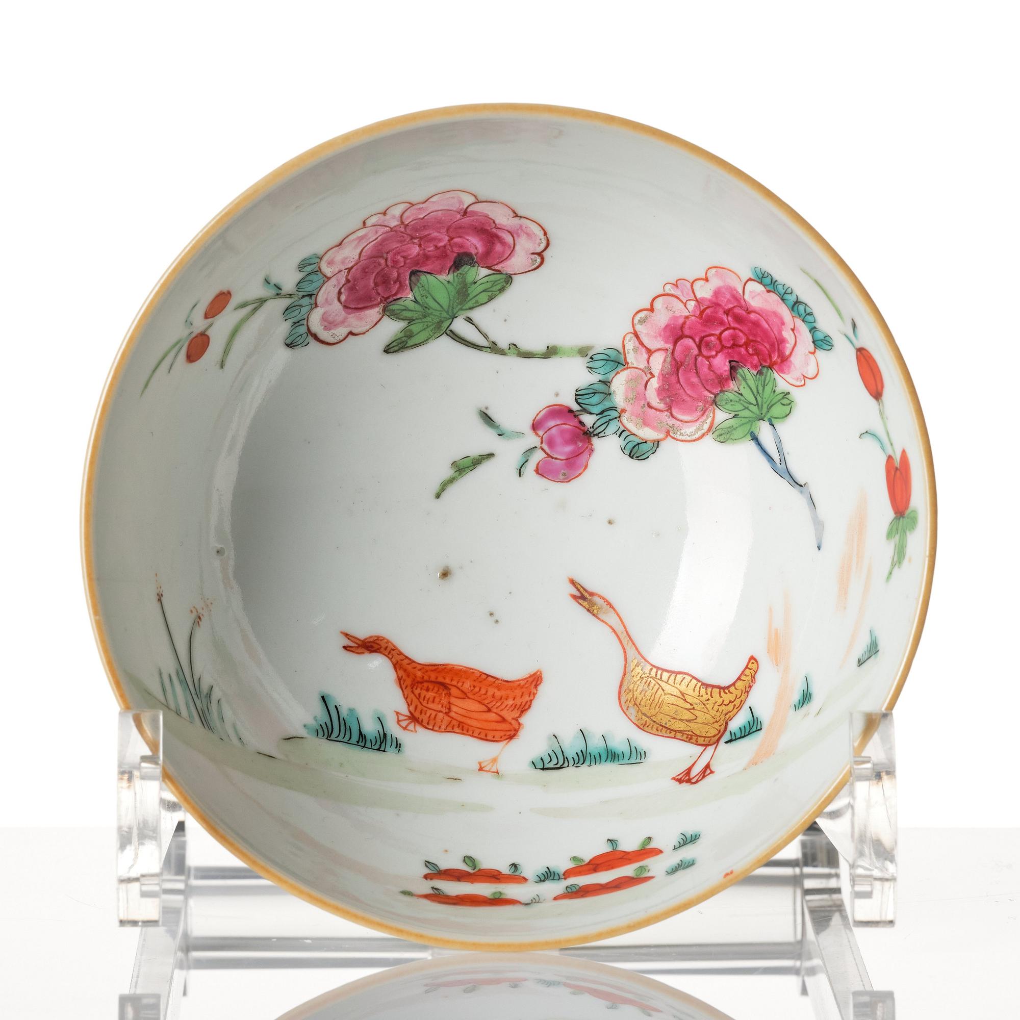 A famille rose 'lotus bowl', Qing dynasty, 18th century.