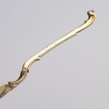 A parcel-gilt silver spoon, probably by Hopfer Mang, Augsburg (active 1644-1694).