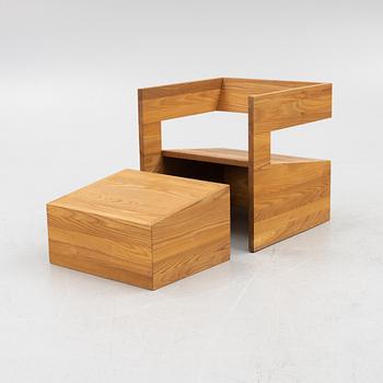 Claesson Koivisto Rune (Mårten Claesson), a unique 'Cochin Club' armchair with a foot stool, 1997.