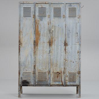 A 20th century patinated metal changing cabinet, Rosengrens, Gothenburg, Sweden.