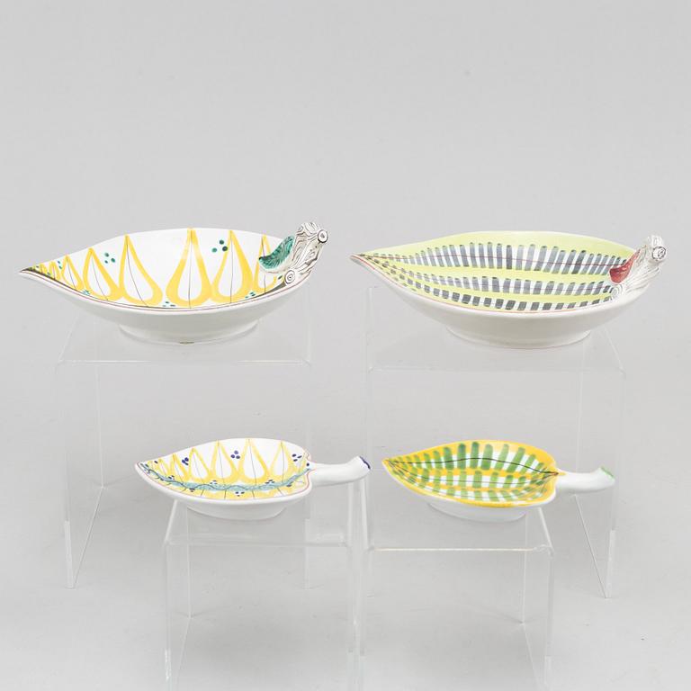 Stig Lindberg, four earthenware dishes, Gustavsberg studio.
