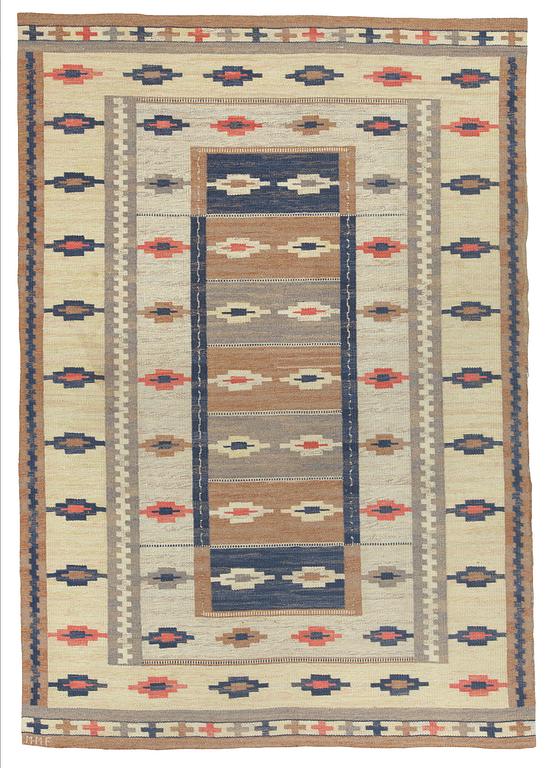 Märta Måås-Fjetterström, CARPET. "Ljusa mattan". Flat weave. 295 x 203 cm. Signed MMF.