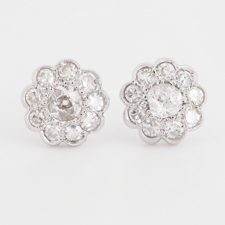 Diamond florette earrings.