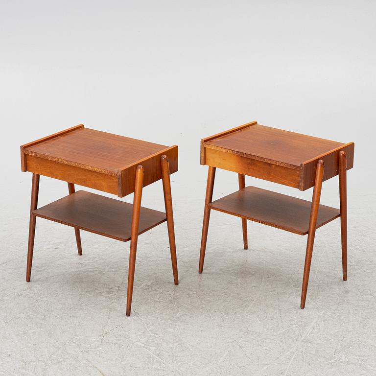 A pair of bedside tabled, AB Carlströms & co Möbelfabrik, Sweden, mid20th century.