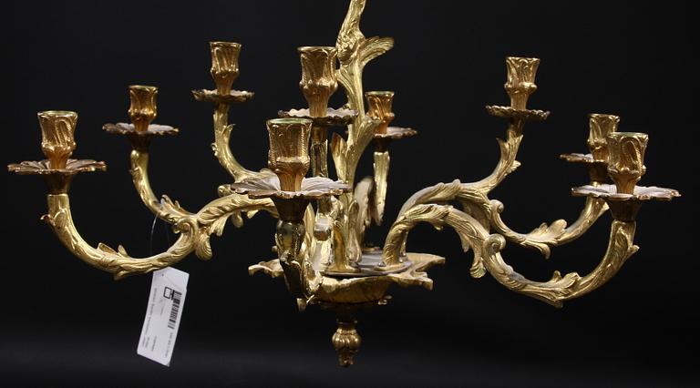 LJUSKRONA, mässing, rokokostil. 1900-tal. H ca 51.