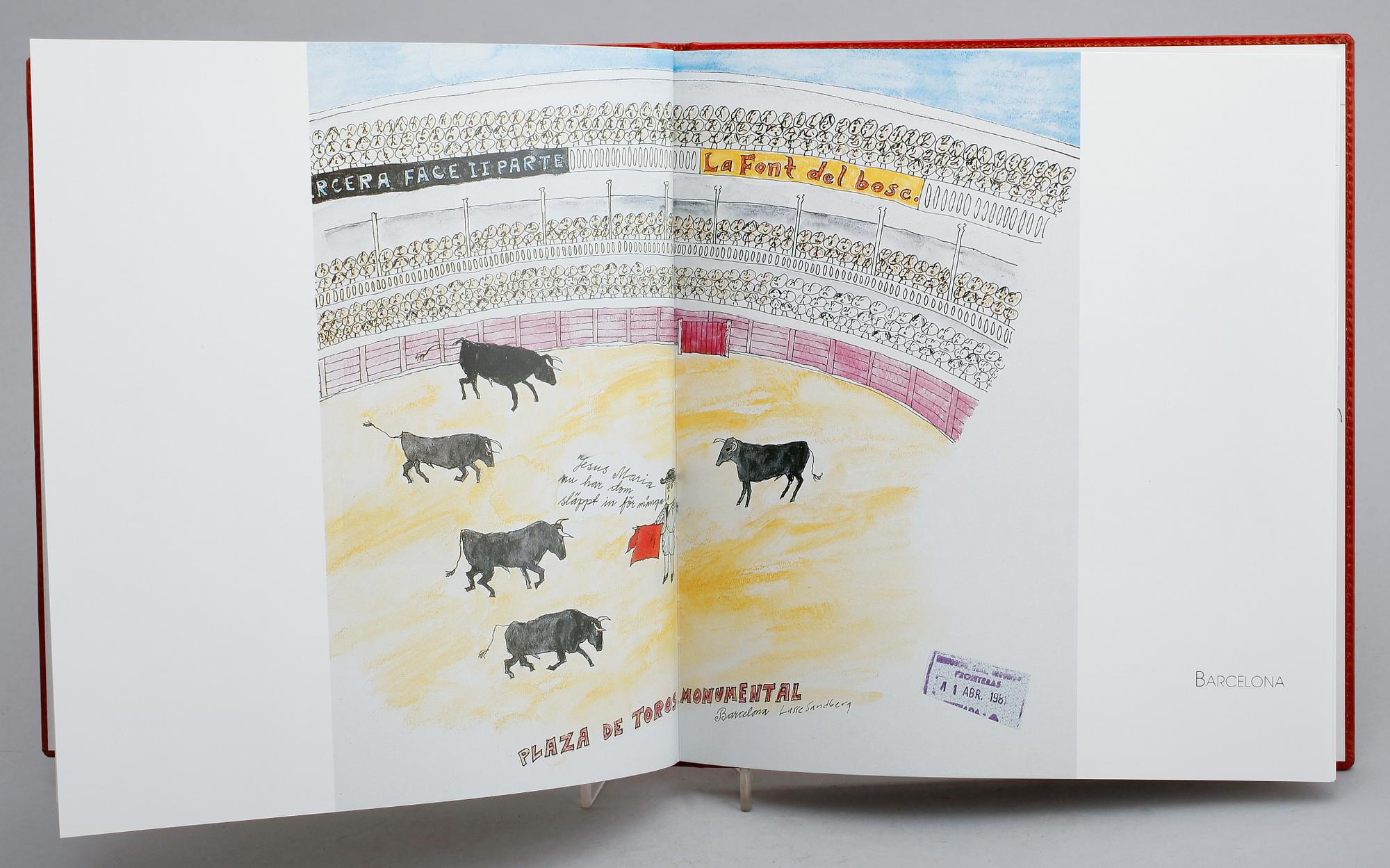 BOK, "Bilder från Klotet" av Lasse Sandberg, Rabén & Sjögren 1989. Signerad kopia. Färglitografi, 100/299.