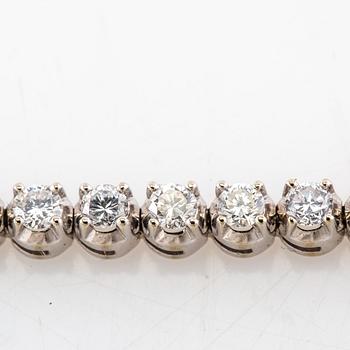Tennisarmband av 18K vitguld med runda briljantslipade diamanter 3,50 ct totalt, R.Jacot Zermatt Schweiz.