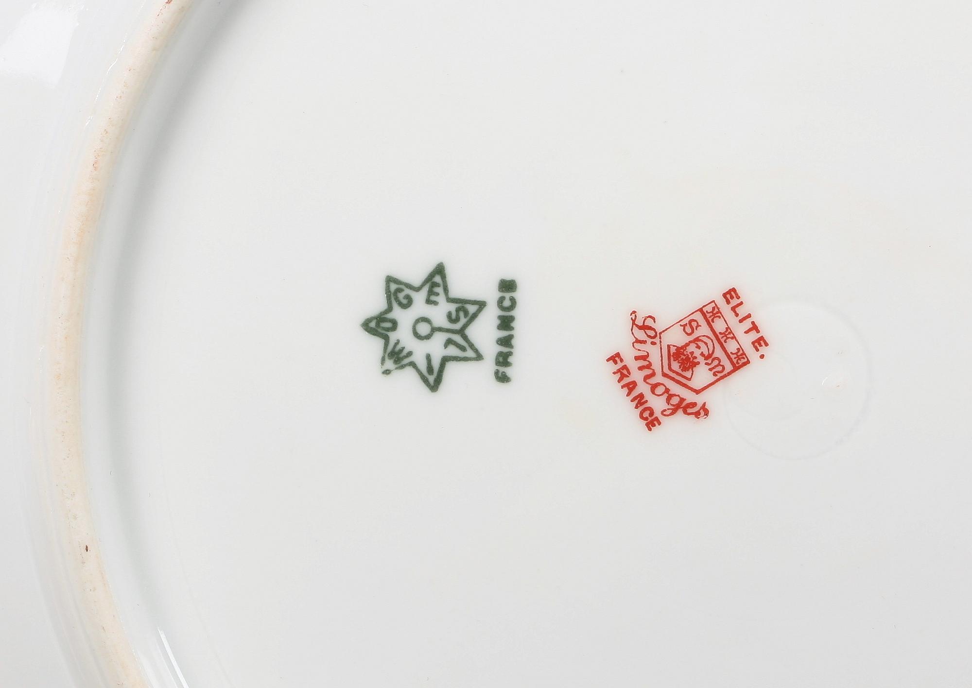 FRUKTSERVIS, porslin, 15 delar, Limoges, tidigt 1900-tal.