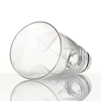 Vicke Lindstrand, an engraved glass vase, Kosta, Sweden 1950-60s.