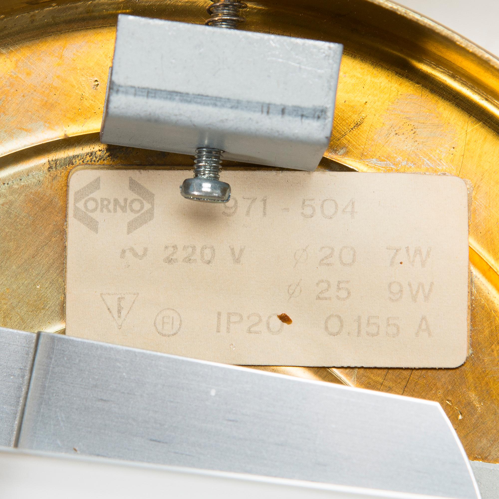 Klaus Michalik, vägg- / taklampor, ett par, "Bau" modell 971-504/H, Stockmann Orno 1960-tal.