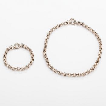 Halsband och armband "Elegance", sterlingsilver. Kalevala koru, Helsingfors 2000-tal.