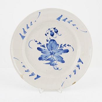 A faience dish, Marieberg, Sweden, 18th century.