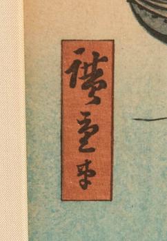 Ando Hiroshige, efter,  4 träsnitt, 1900-tal.