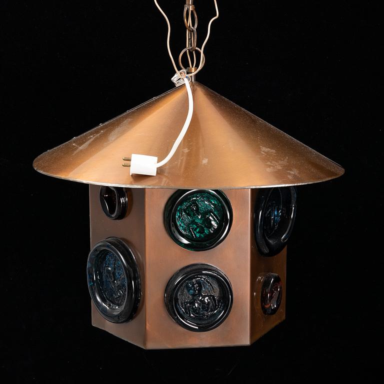 Erik Höglund, a ceiling lamp, Boda Glasbruk, second half of the 20th century.