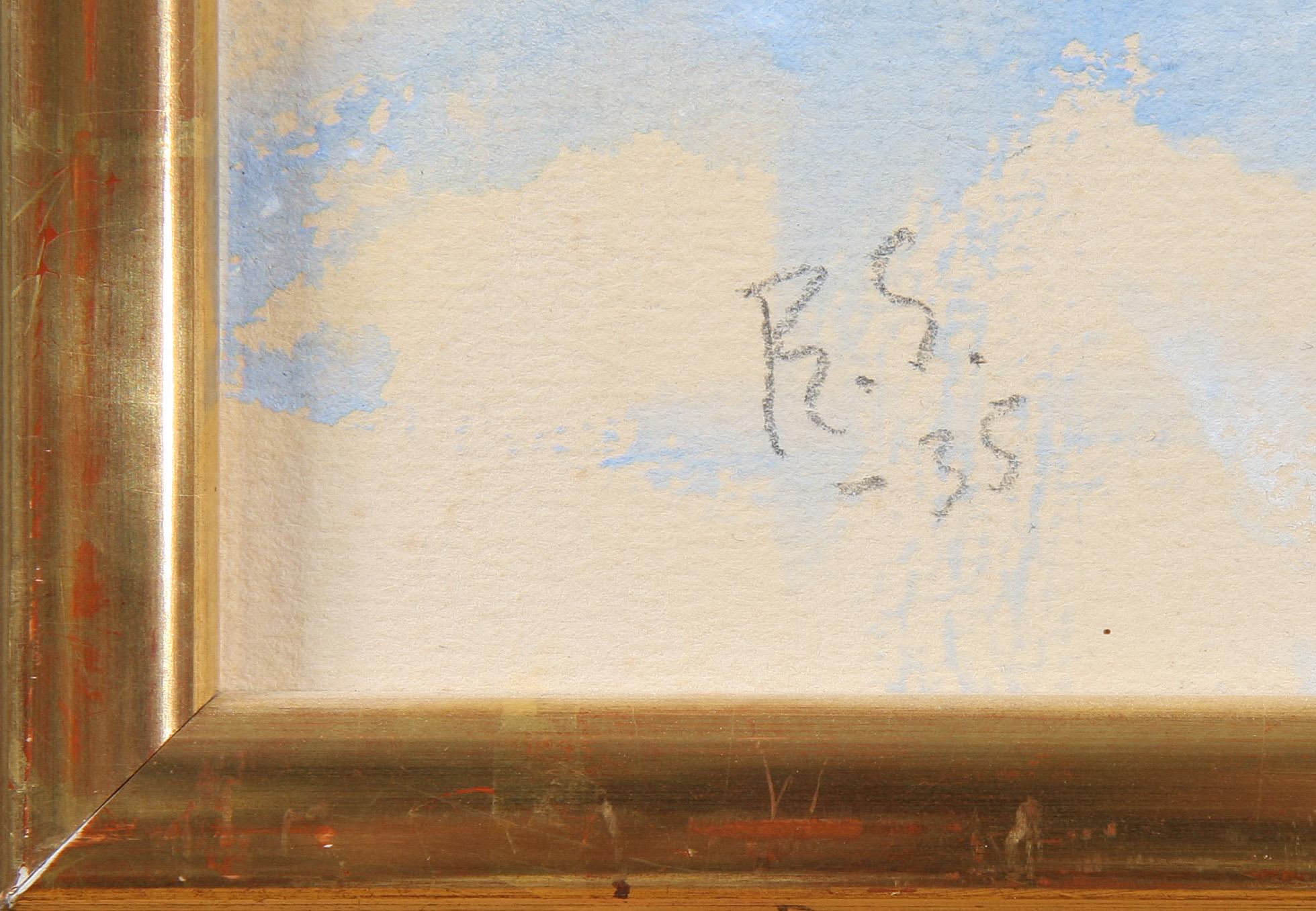 RAGNAR SANDBERG, blandteknik på pannå, monogramsign o dat "-35".