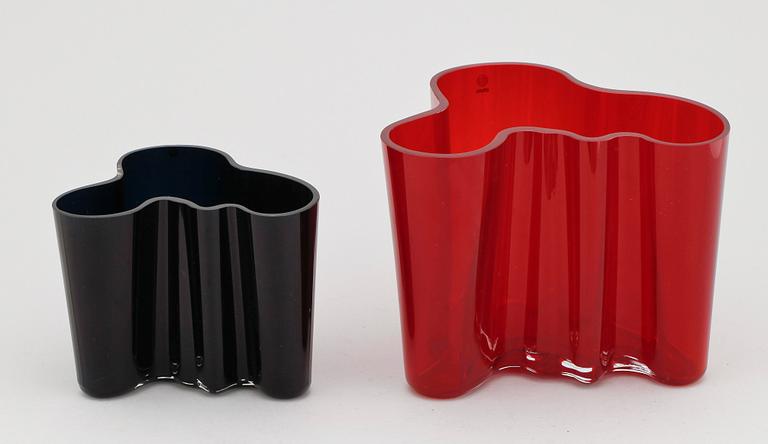 VASER, 2 st, glas, Savoy, Alvar Alto, Iittala.