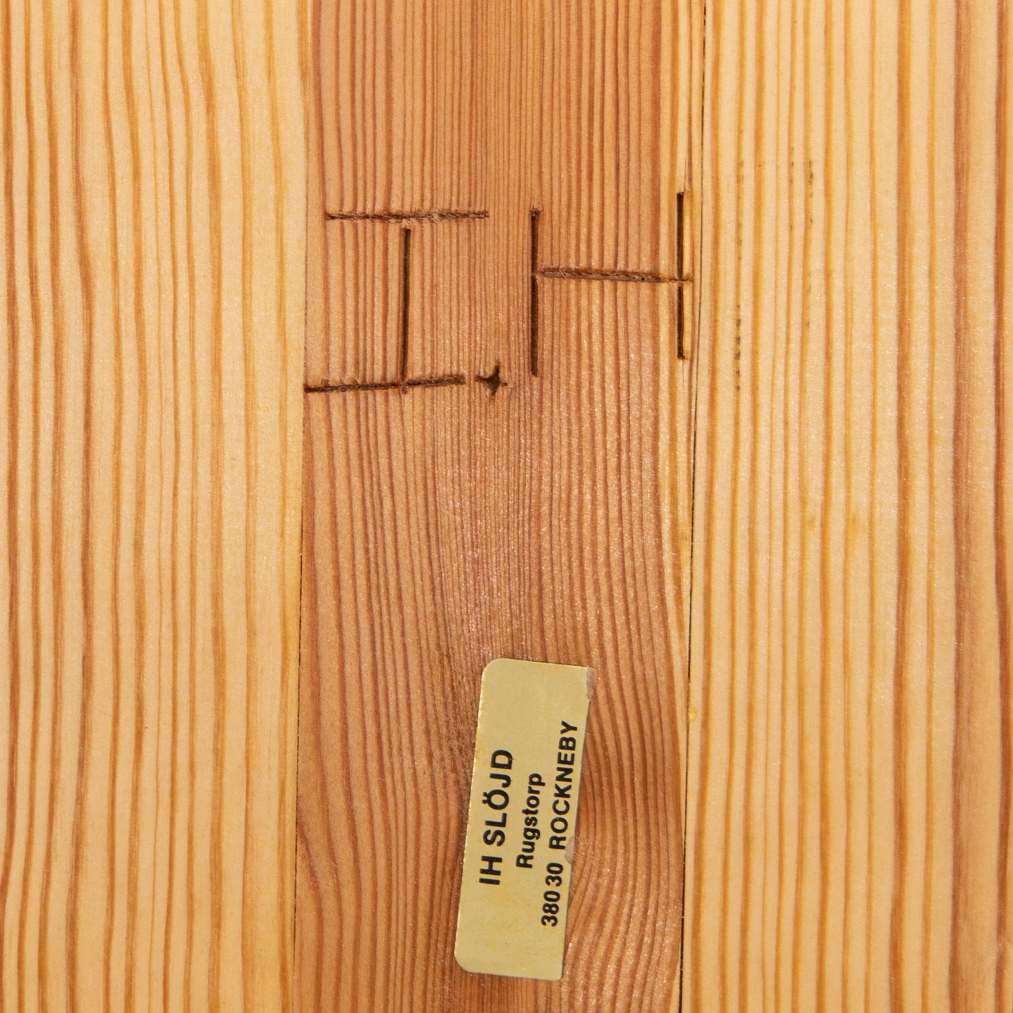 An Ingvar Hildingsson signed pine stool later part of the 20th century.