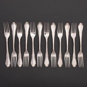 A 156-piece set of German silver flatware by Gebrüder Reiner, first half of 20th Century.