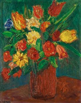 91. Ivan Ivarson, Still life with red tulips.