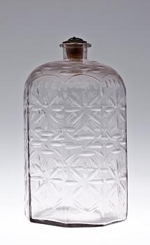 FLASKA, glas, troligen 1700-tal.
