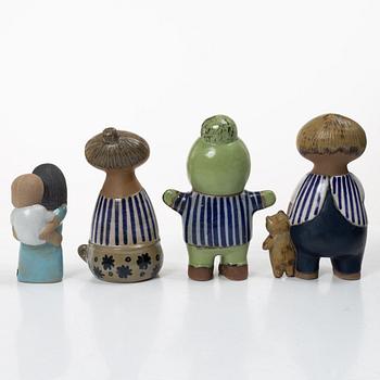 Lisa Larson, Figurines, 4 pcs, “Larsons ungar” and “Världens barn”, Gustavsberg.