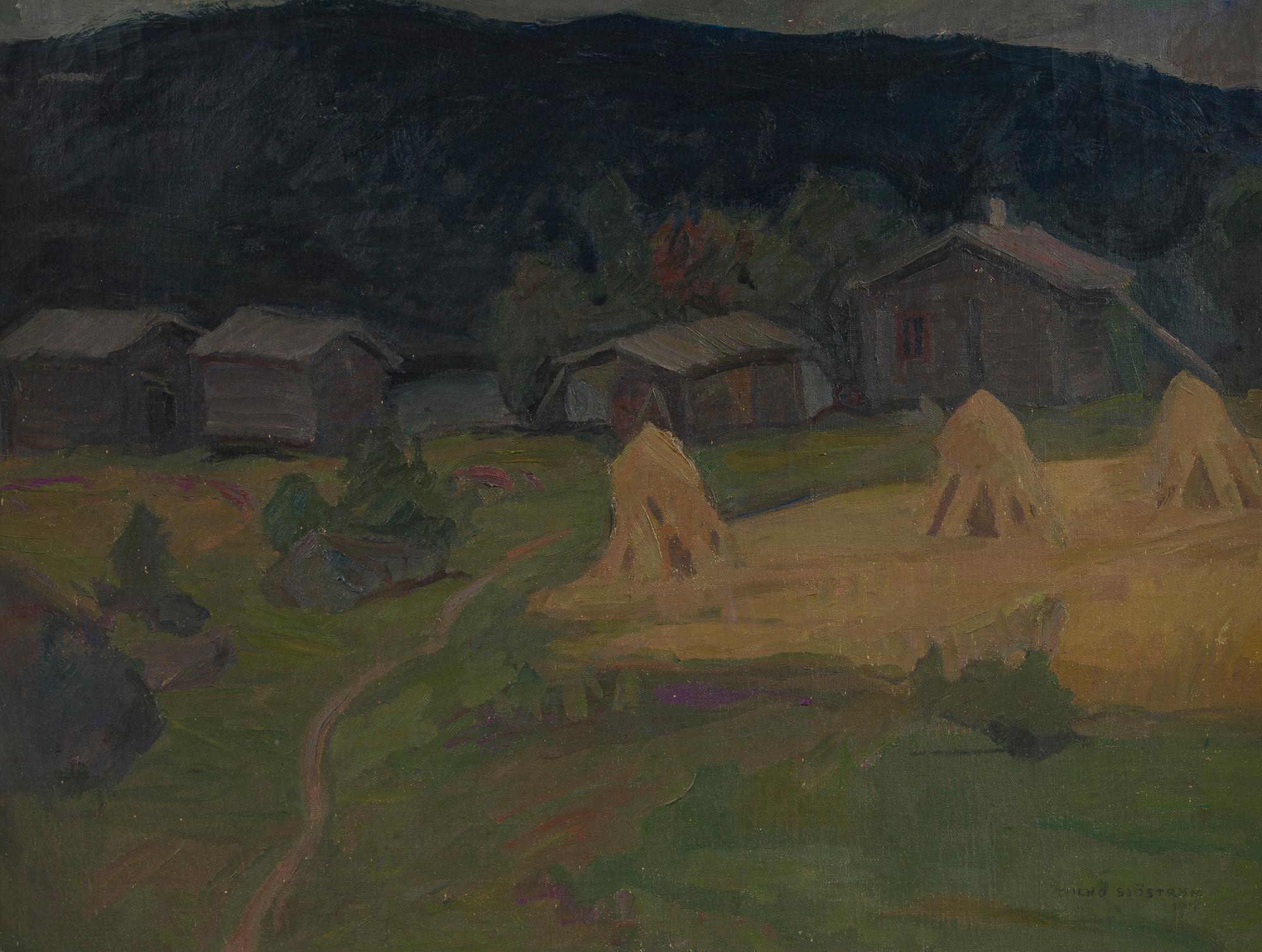 Wilho Sjöström, Cottage landscape.