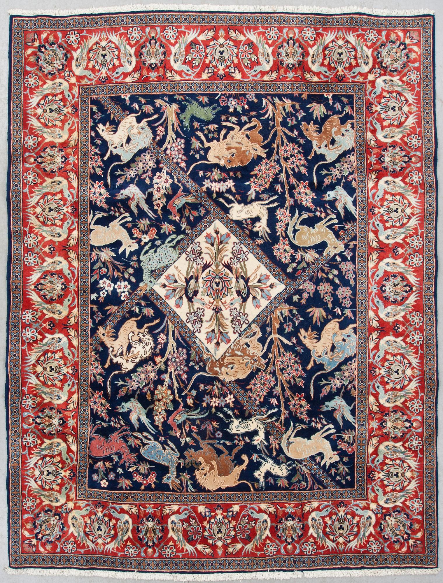 MATTA, old, Isfahan/Keshan, figural, ca 260 X 200 cm.
