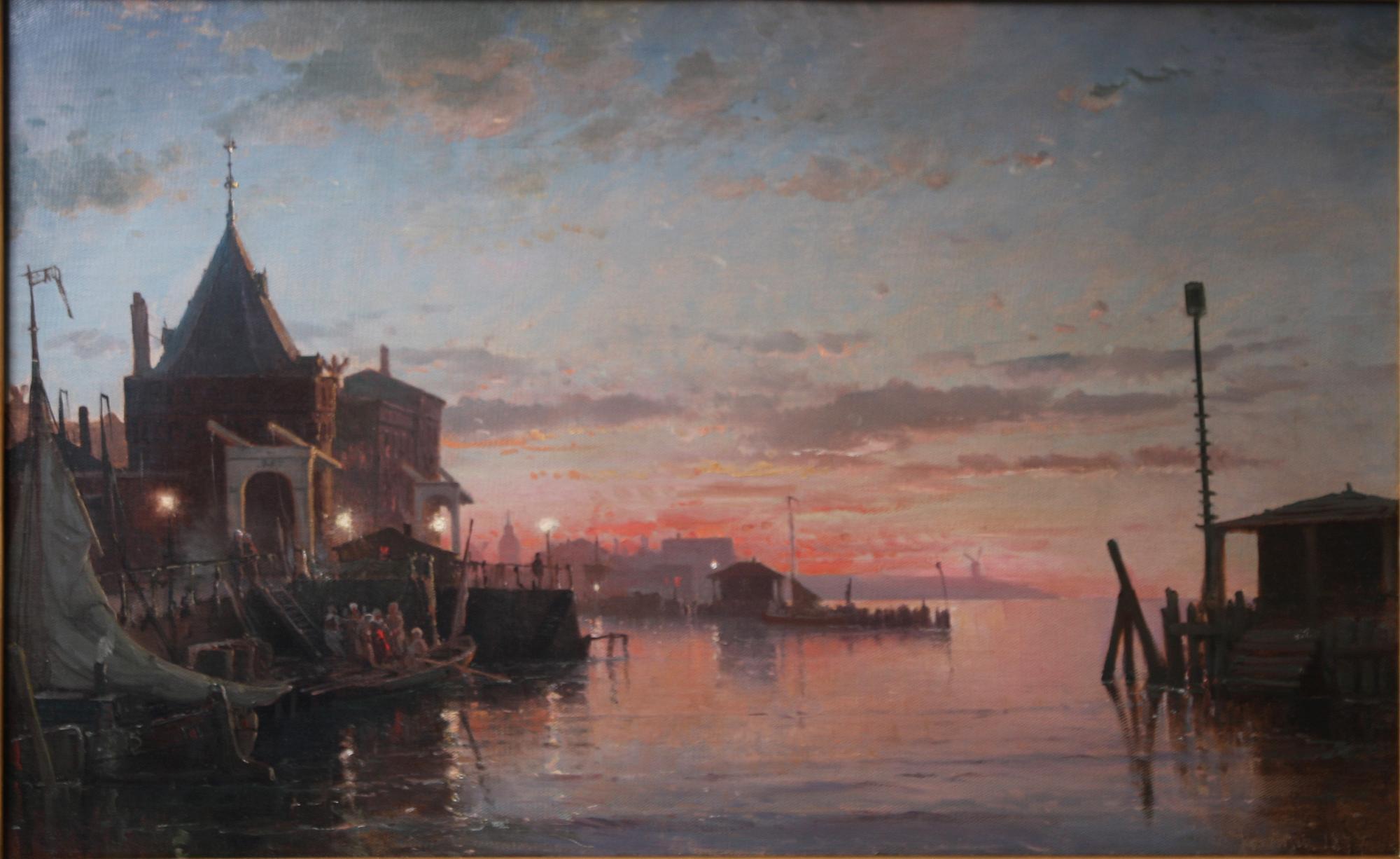 OKÄND KONSTNÄR, olja på duk, 1800-tal, bär otydl sign.