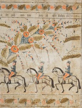 A Swedish traditional painting, presumably from Dalarna dated 1831.