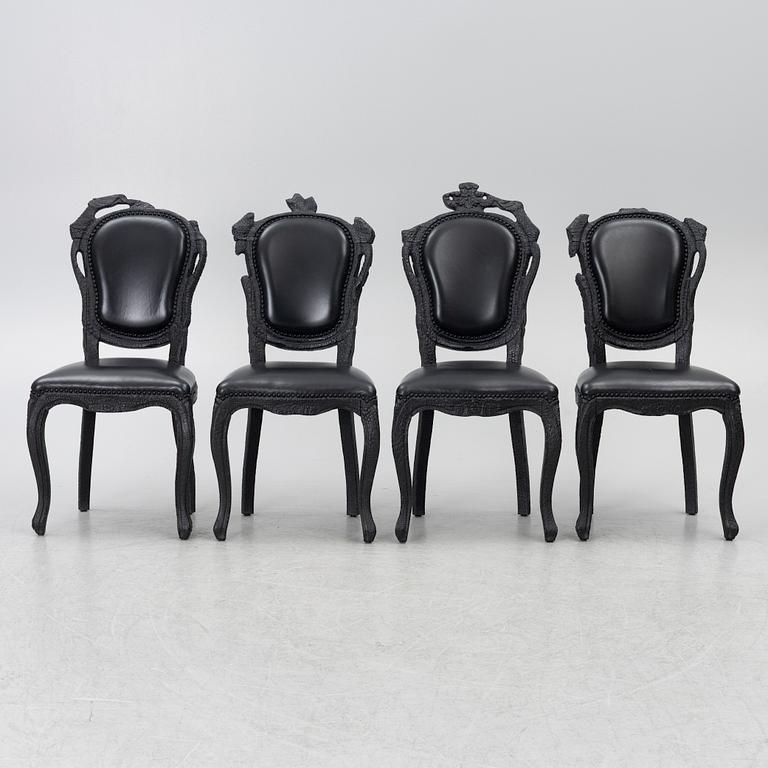 Maarten Baas, chairs 4 pcs, "Smoke Chair", Moooi.