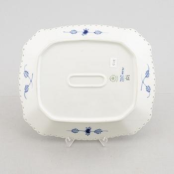A 'Blue Fluted Full Lace'/'Musselmalet' porcelain dish, Royal Copenhagen, model 1143, 1974-78.
