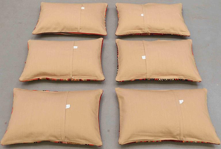 SIX KILIM CUSHIONS, AROUND 60 x 40 cm.