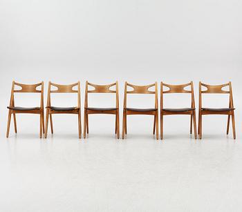 Hans J. Wegner, Six model CH-29 chairs Carl Hansen & Søn, mid-20th century.