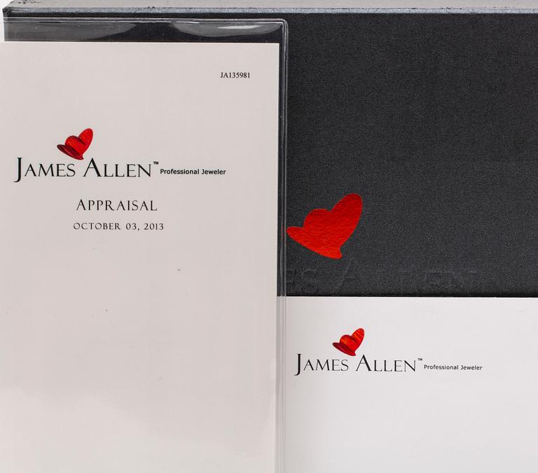 Full eternity band, platinum, 25 brilliant-cut diamonds 0.98 ct F-G VS1-2, James Allen ref 235044.