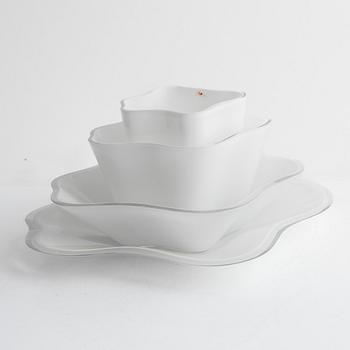 Alvar Aalto, "Aalto-blomman", 4 delar, glas, Iittala, Finland.