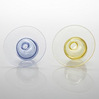 Nanny Still, Two Glass Vases, signed Nanny Still Riihimäen Lasi Oy.