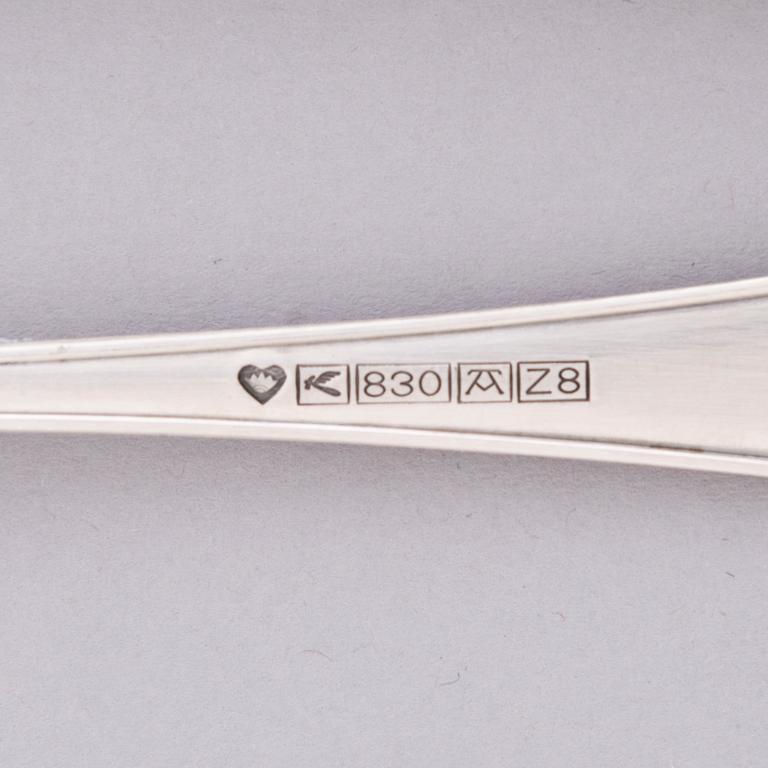 A 36-piece set of silver cutlery, Suomi series, Kultateollisuus oy, Turku, Finland 1988-2001.