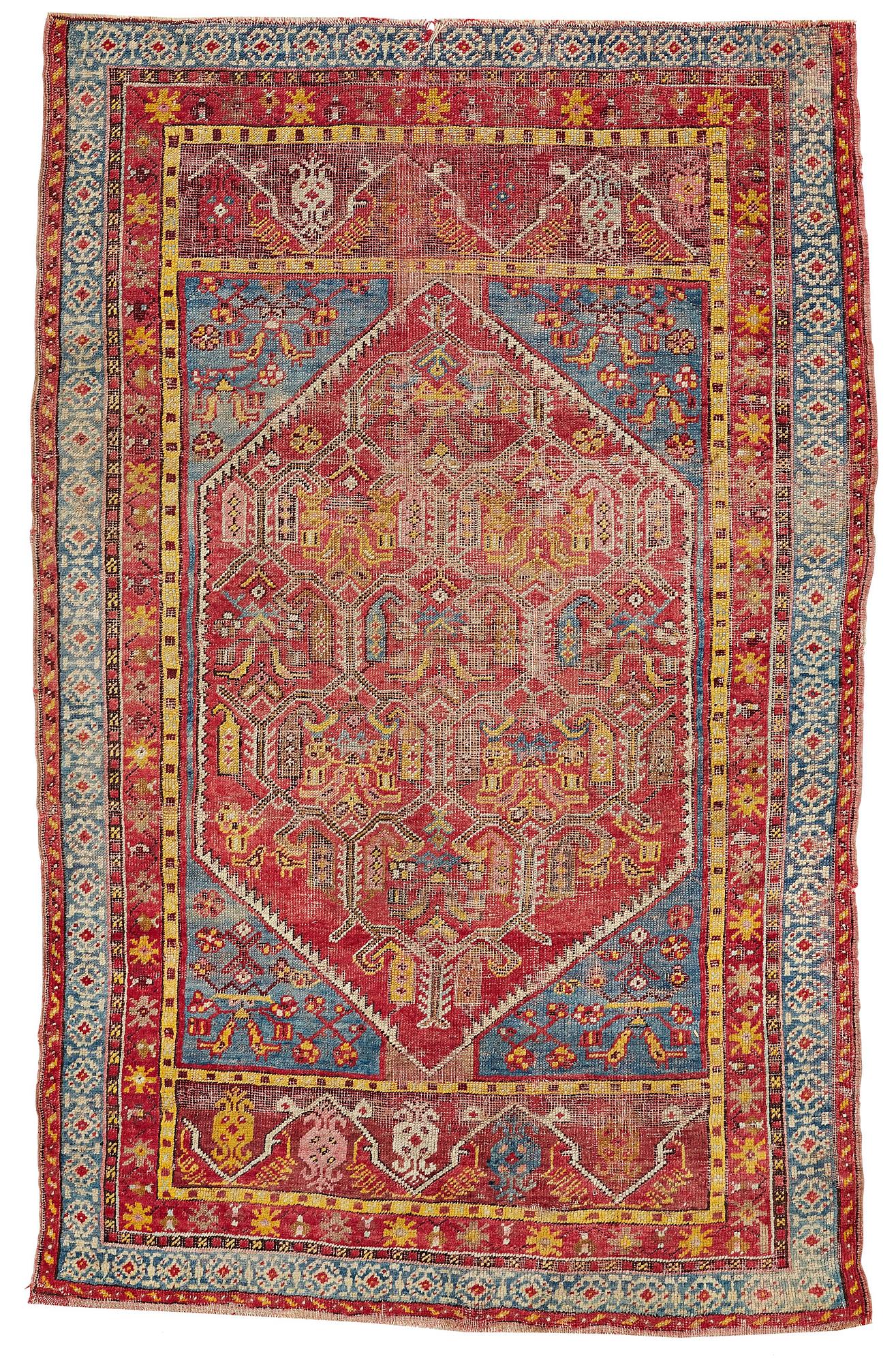MATTA, antik Anatol, Osmanska riket, ca 154,5-158 x 99,5-102,5 cm (samt en kortsida med 1 cm slätväv).