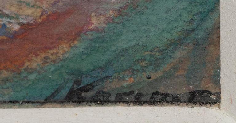 AARNO KARIMO, Kalevala aihe, guassi, sign. Karimo.