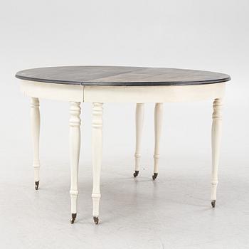 A painted dining table, late 19th Century.