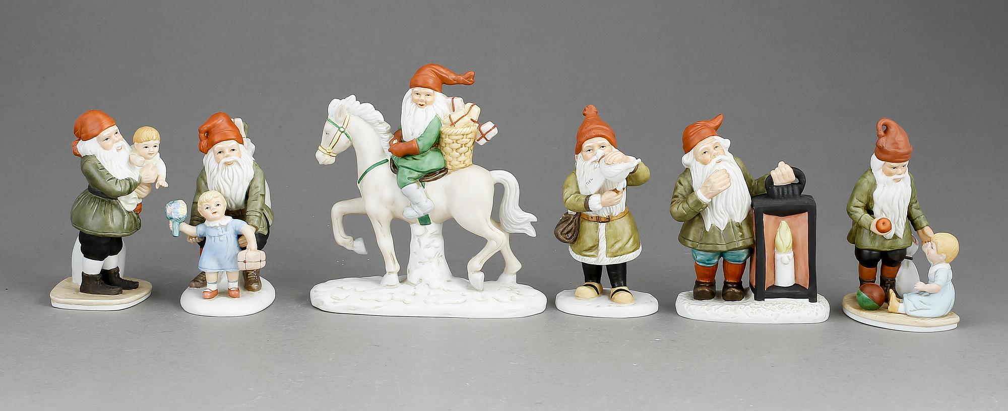 FIGURINER, 6 st, porslin, efter Jenny Nyström, utgivna av Kalmar Läns Museum.