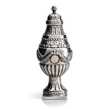 295. Niels Pihl, sockerruska/sockerbössa, silver, Köpenhamn 1783.