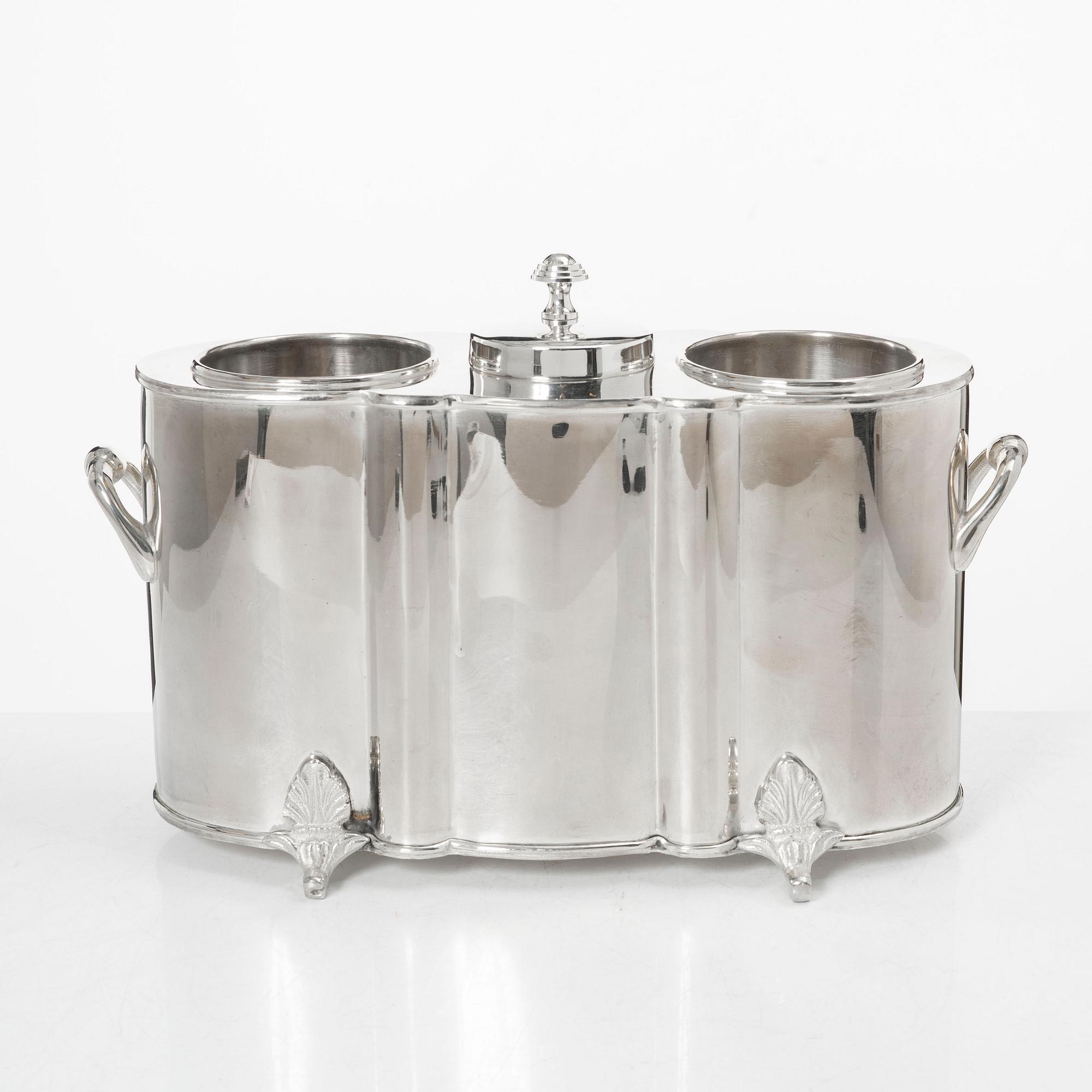 Wine cooler, silver plate, period.