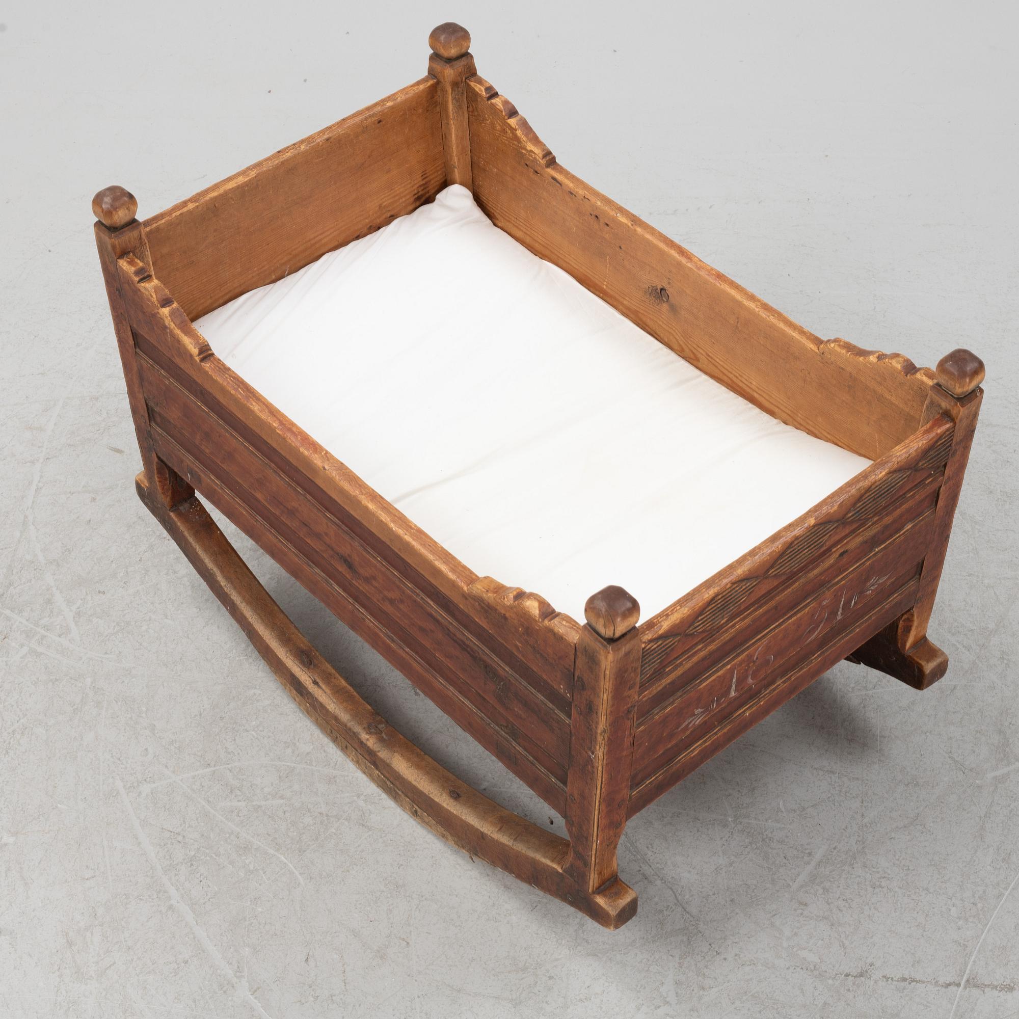 A Swedish cradle, Hälsingland, probably. Dated 1851.