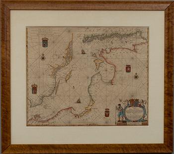 A NAUTICAL CHART, Pascaart Vande Oost-Zee. Anthonie (Theunis) Jacobsz. Amsterdam, c. 1643.