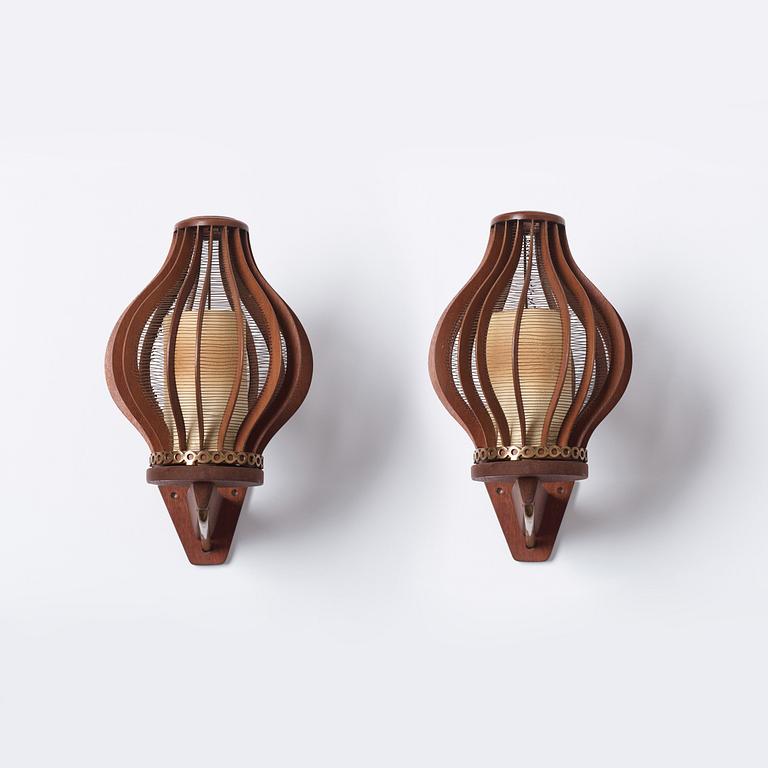 Erik Glemme, a pair of wall lamps, Sweden 1940-50's.