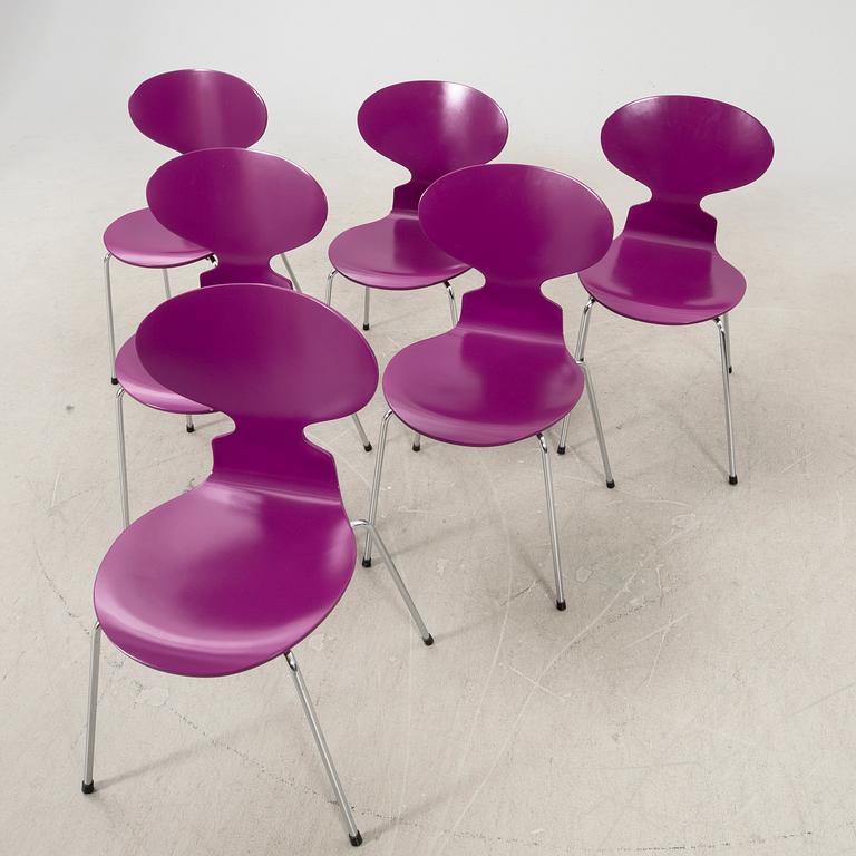 Arne Jacobsen, stolar 6 st "Myran" för Fritz Hansen 1990-tal.