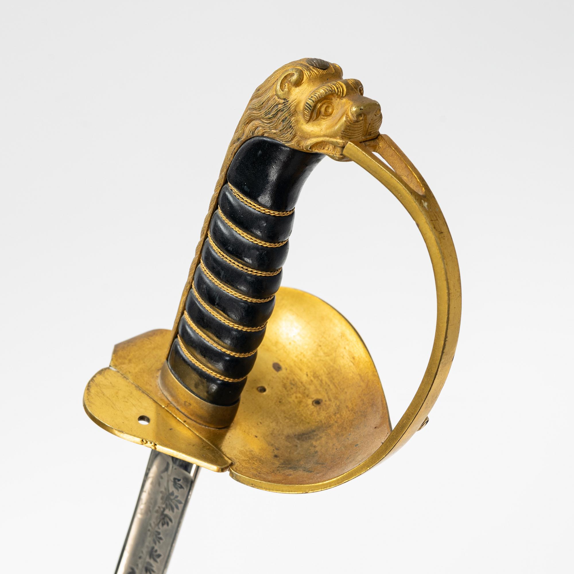 Sabel, svensk, 1800-tal,för sjöofficer, med balja.